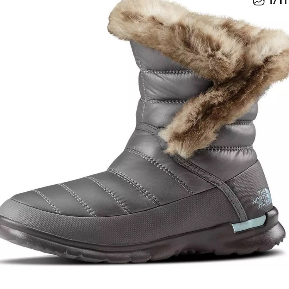 The North Face Women's Gray and Brown Thermoball Microbaffle Bootie